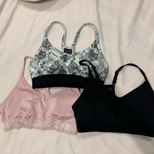 PINK Victoria's Secret Sports Bras - Black, Pink, and Gray